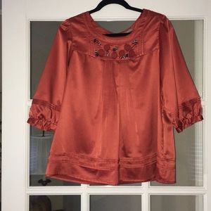 Miss Me Satiny 3/4 Sleeve Dressy Top